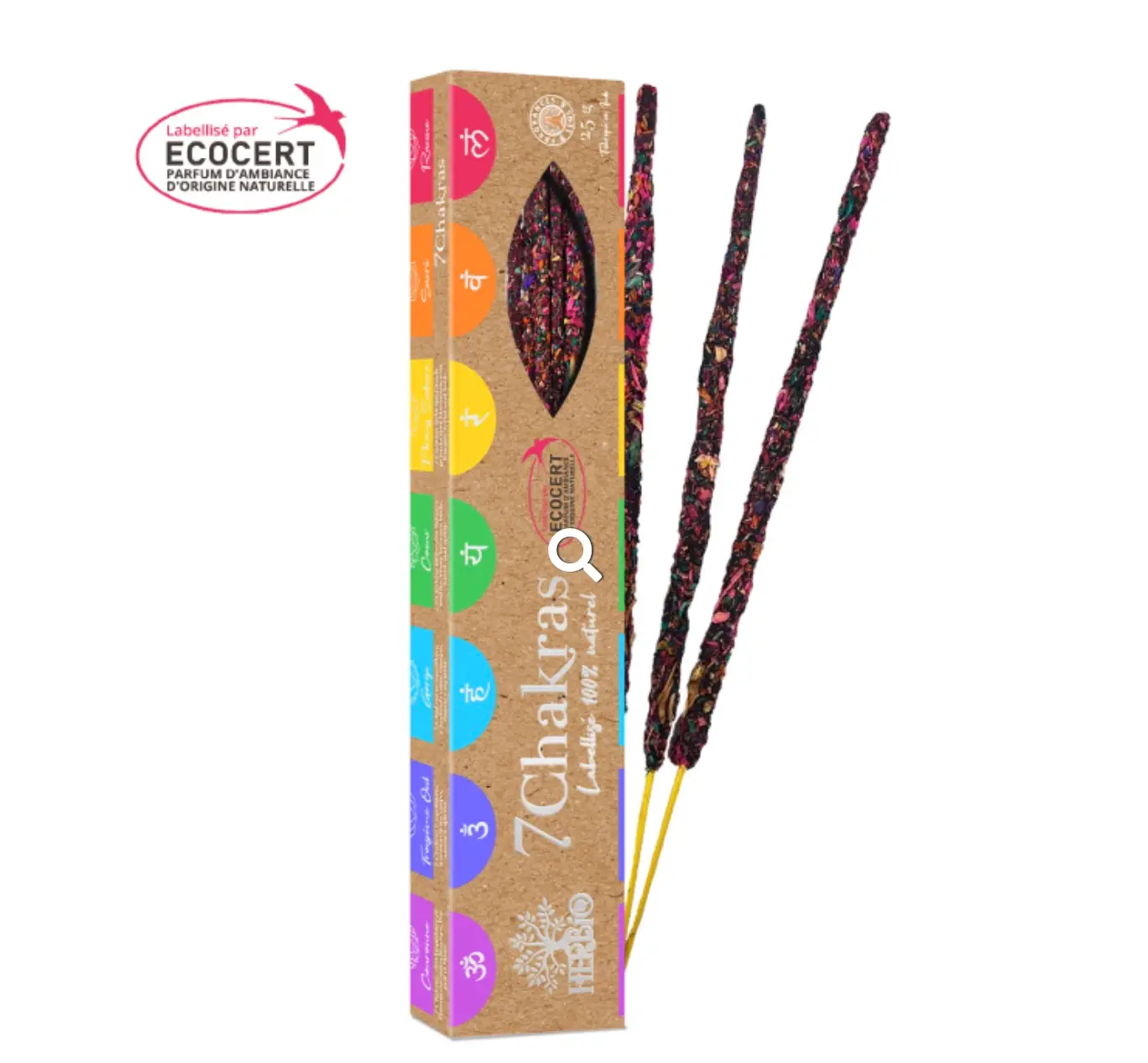Herbio Incenso 7 Chakras Ecocert in bastoncino di fagotto 20 gr