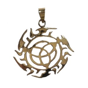 Collana in corda cerata nera con Ciondolo Albero della Vita in Bronzo 4 cm