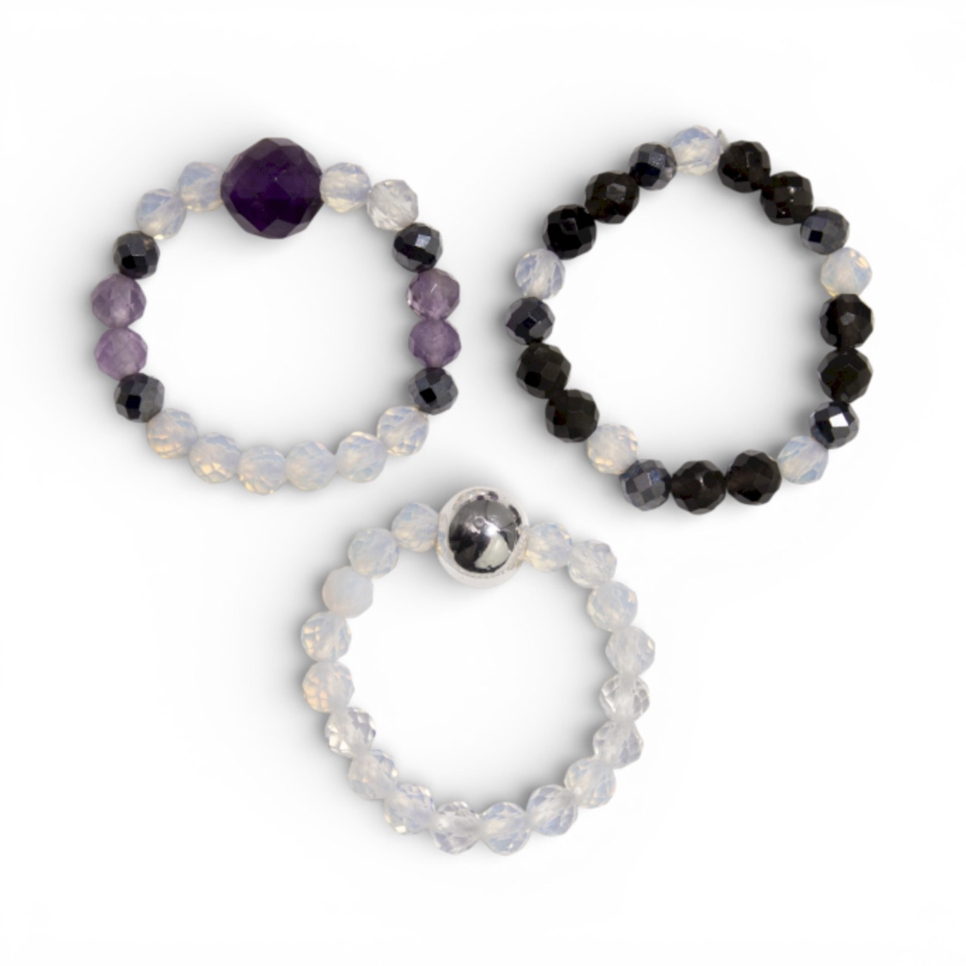 Set di Anelli con Pietre Semipreziose - Luna Piena