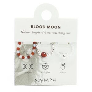 Set di Anelli con Pietre Semipreziose - Luna di Sangue