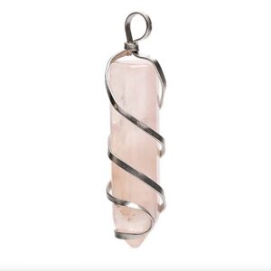 Ciondolo con Punta di Quarzo Rosa 4 cm